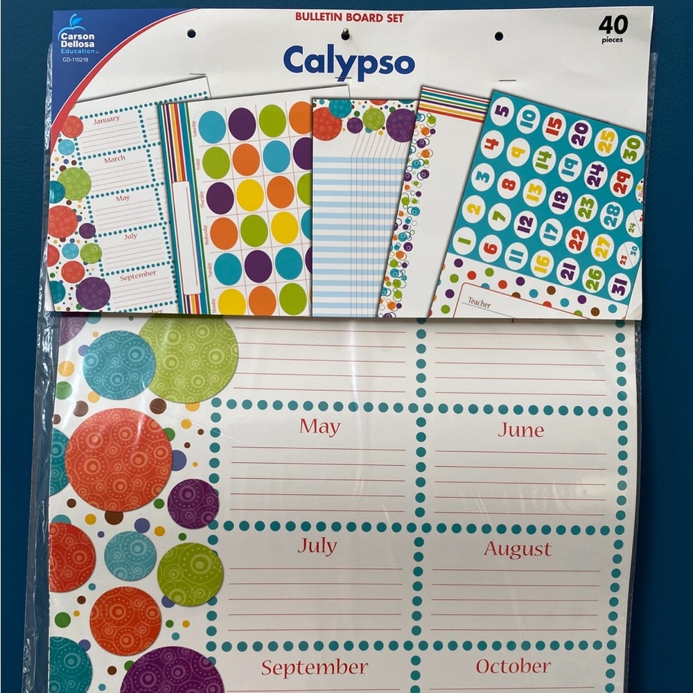 Calypso Bulletin Board Set with Colorful Designs